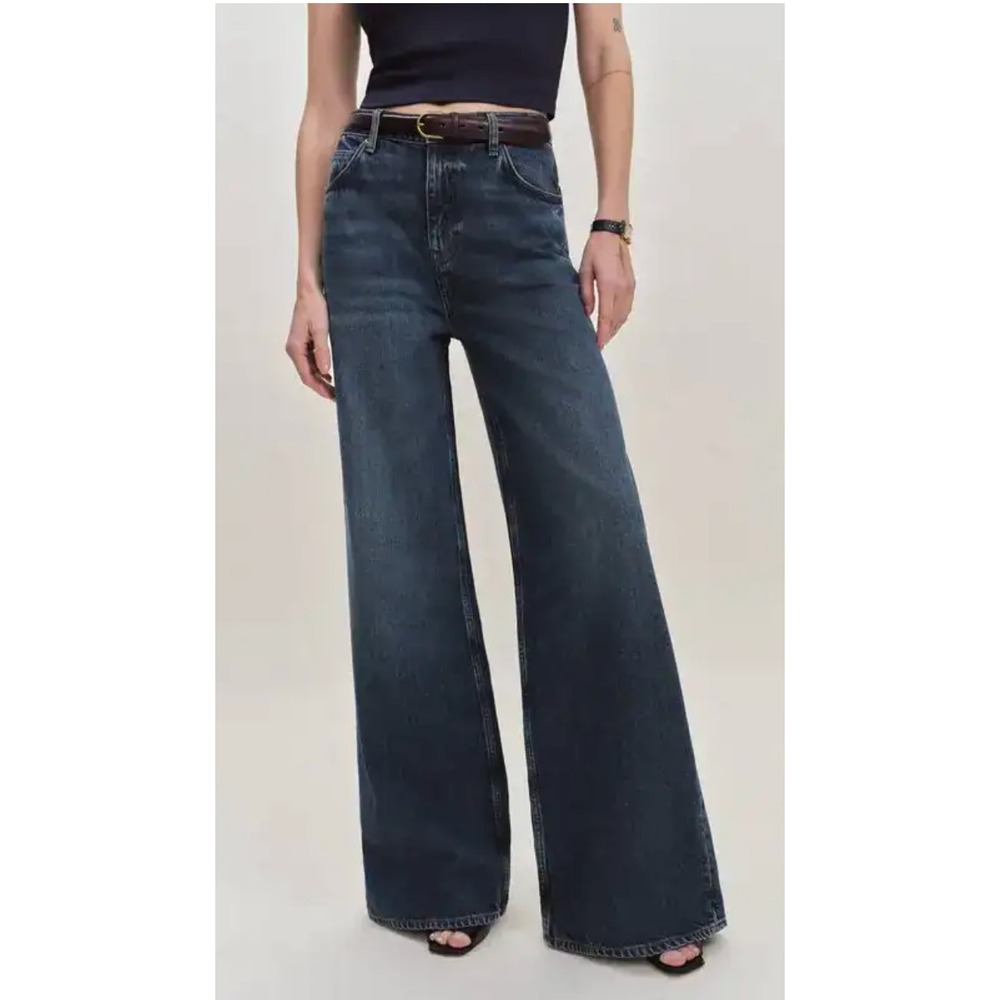 Reformation Eden Mid Rise Wide Leg Jeans Ozark Blue Denim Size 32 NEW with Tag